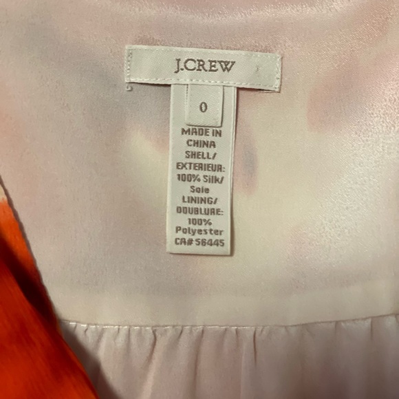 J.Crew 100% Silk Tie-Neck Peplum Blouse Burnt Orange Floral Size 0 - Picture 3 of 8